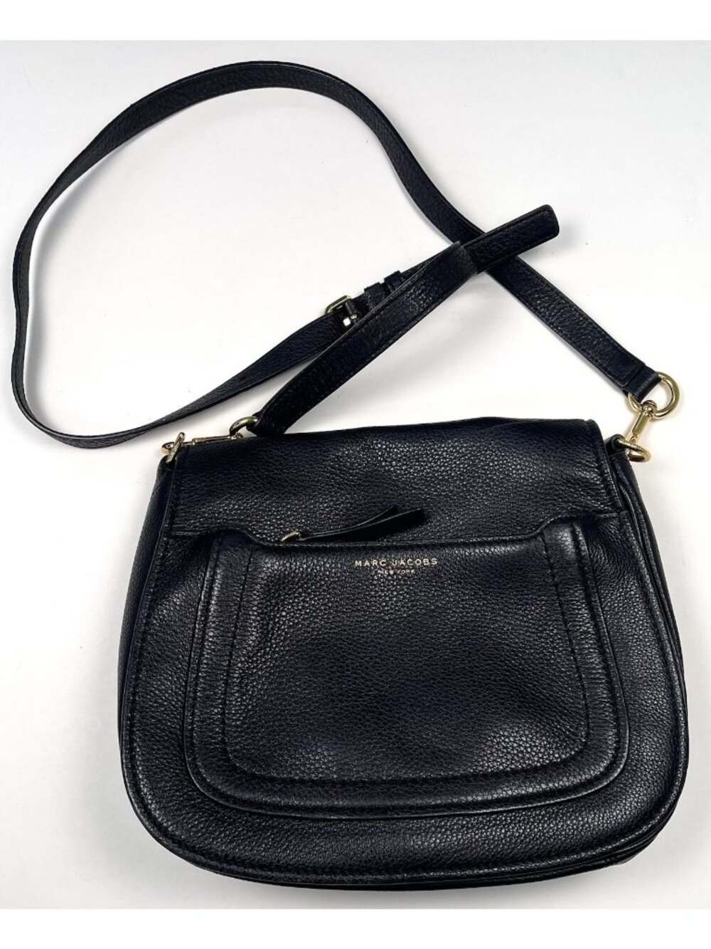 MARC JACOBS 11"x10"x3.5" Black Pebbled LEATHER Empire City Shoulder Bag PURSE